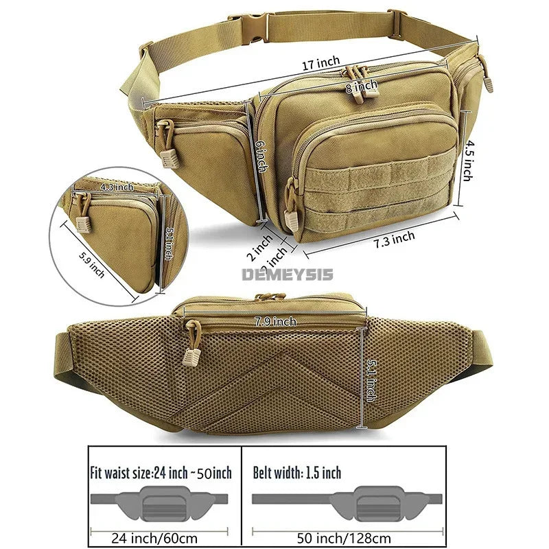 Tactical Waist Bag Outdoor Concealed Carry Molle Handgun Bags for Hunting Camping Hiking Pistol Pack