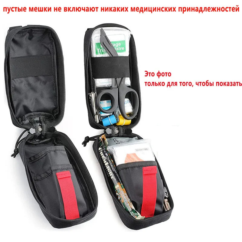 Tactical Molle Medical EDC Pouch EMT Emergency Bandage Tourniquet Scissors IFAK Pouch First Aid Kit Survival Bag Pack