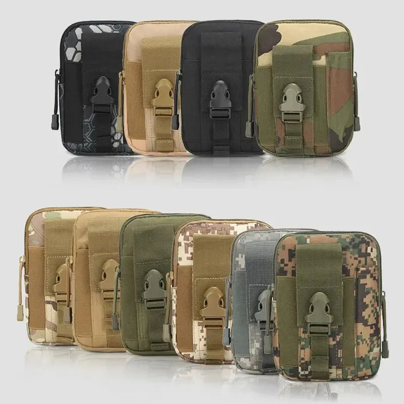 Nylon Molle Pouch Belt Waist Pack Bag Outdoor Phone Pocket Waist Fanny Pack EDC Tool Bag for Outdoor Sports Running Hiking
