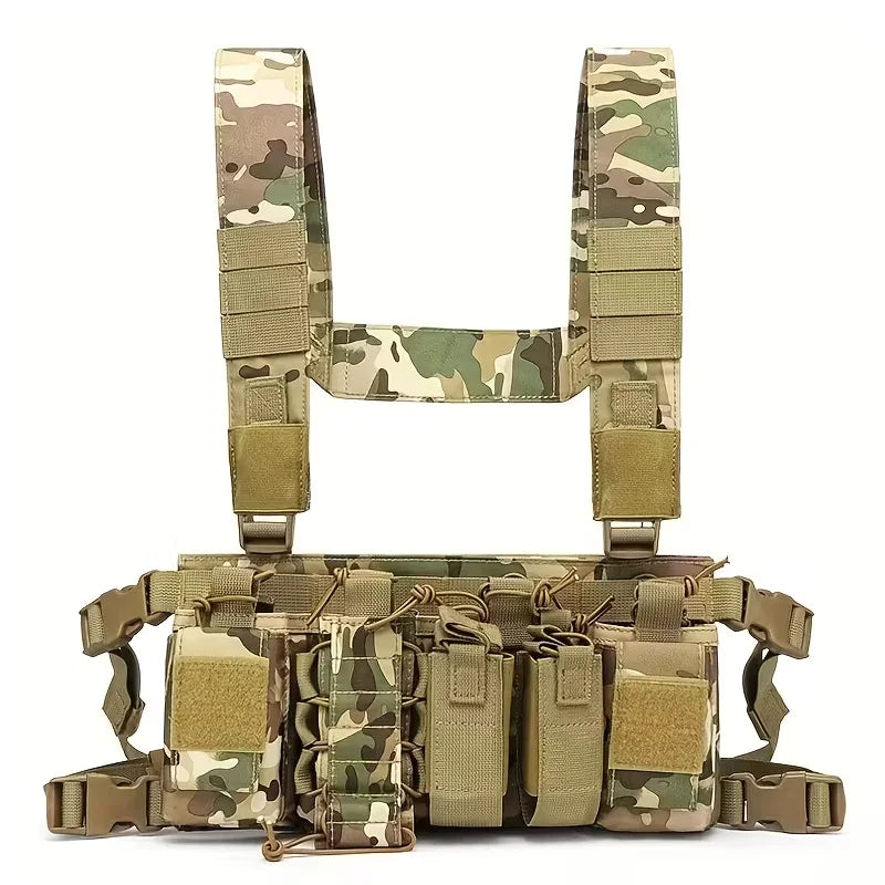 D3 Tactical Chest Rig Airsoft Paintball Hunting Sport Vest with Molle Open-Top Magazine Pouch