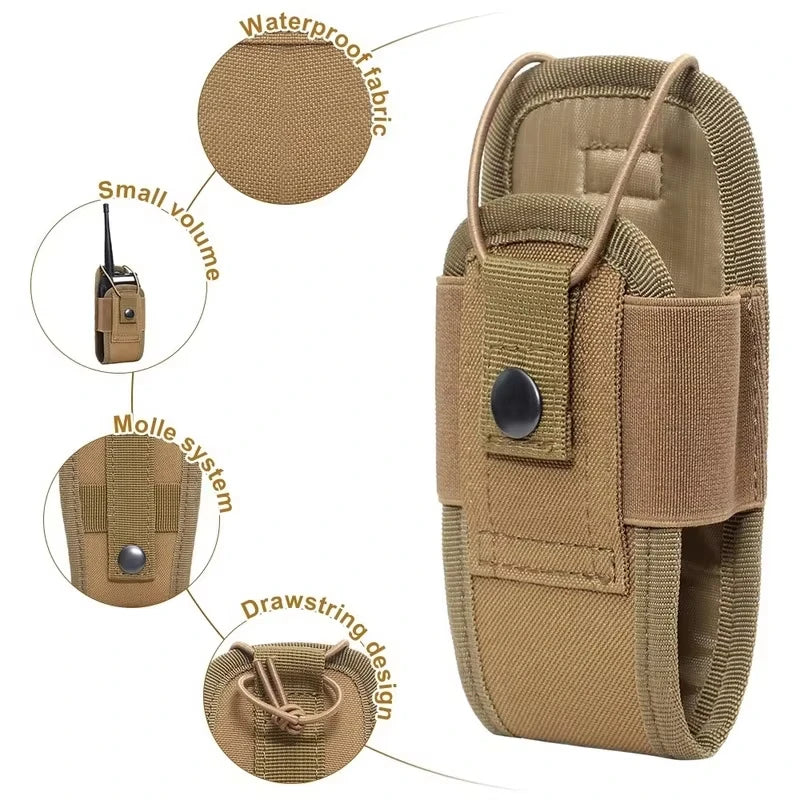 Molle Radio Walkie Talkie Pouch Outdoor Portable Interphone Holster Carry Bag for Hunting Camping Interphone Holster Pocket Bag
