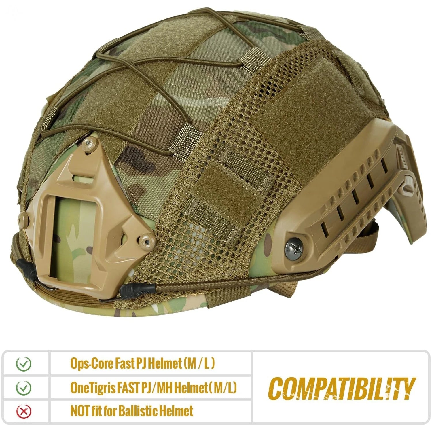 Tactical Multicam Helmet Cover Fit OPS Core FAST MH PJ BJ CS Airsoft Outdoor Simulation Accessory