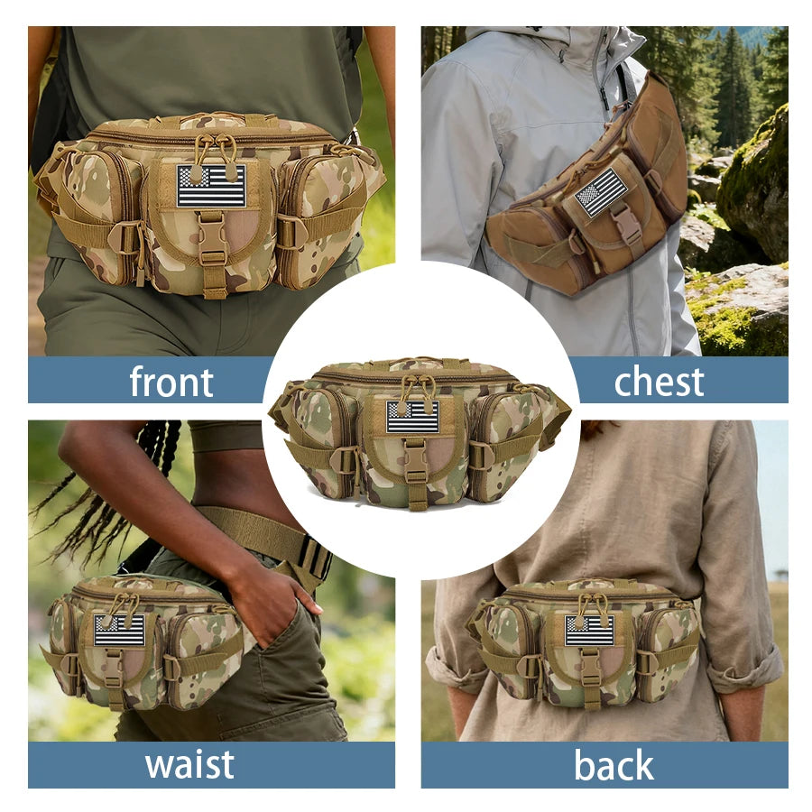 Outdoor Sports Hunting Waist Bag Multi functional Chest Bag Durable and Durable