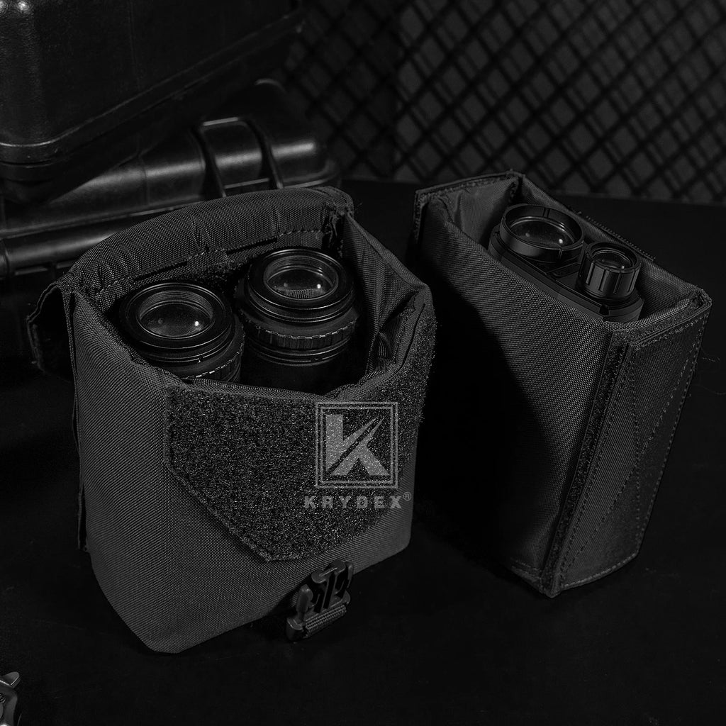 KRYDEX Tactical NVG Pouch MOLLE Night Vision Bag with Inner Padded Goggle Carrying Case Airsoft Accessories For NVG14 NVG15 Gear