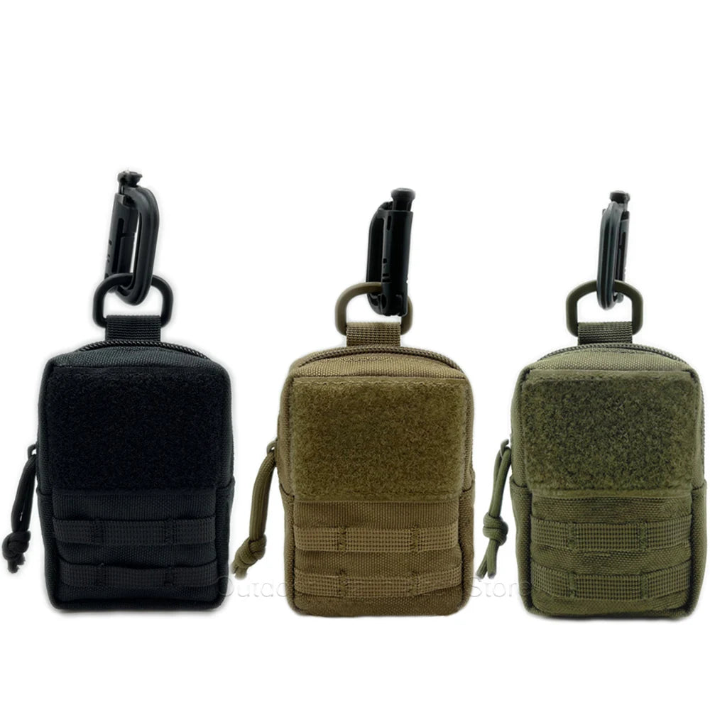 Tactical Mini MOLLE Pouch Compact Utility EDC Battery Cigarette Case Card Slot Waist Bags For Hunting Trekking Running Camping