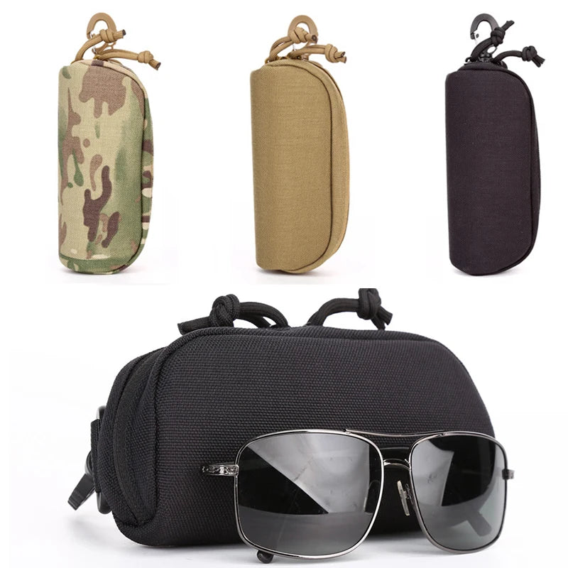 Hard Shell Glasses Pouch Sunglasses Tactical Molle EDC Waist Pack Utility Outdoor Hunting Accessories Organizer Eyeglasses Case