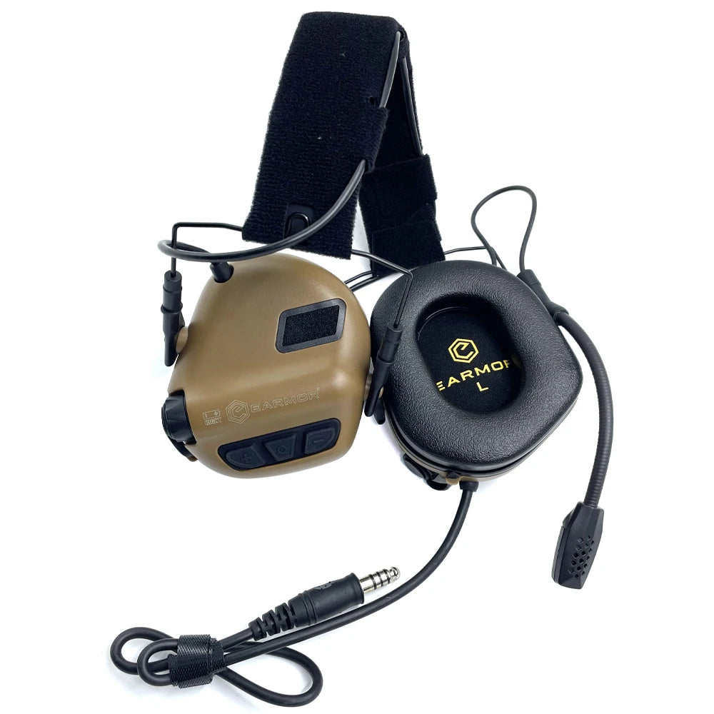 EARMOR Tactical Electronic Shooting Earmuffs M32 SE Hunting Noise Reduction Headset with ARC Bracket, M51 PTT for Communication