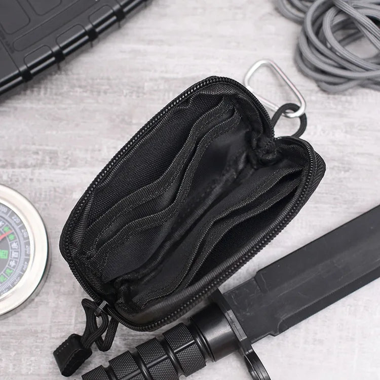 Tactical Waterproof Card Pack Outdoor EDC Pouch Key Purse Wallet Travel Kit Coin Purse With Card Slots Pack Zipper Waist Bag