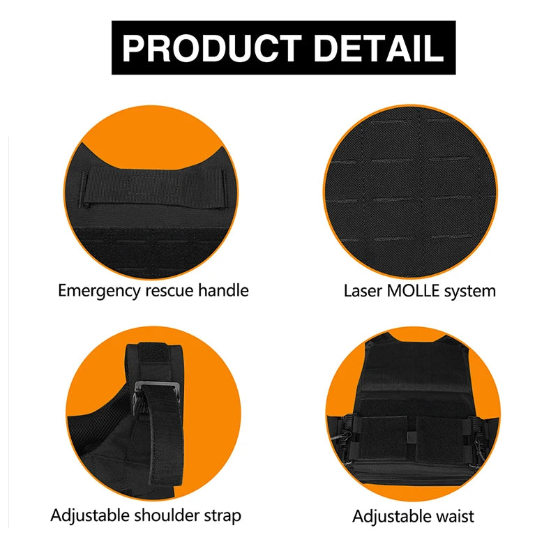 Artex Tactical Vest Quick release 1000D Nylon modular cutting tactical hunting vest Black Lightweight Weighted Vest
