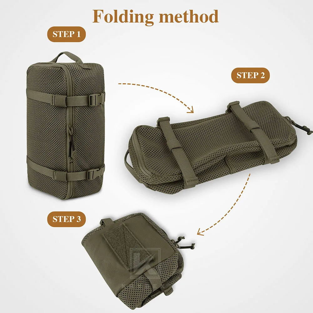 KRYDEX Tactical Mesh Modular Pouch Set 3PCS Outdoor Backpack Organizer Travel Suitcase Storage Bag Packing Cubes Hunting Gear