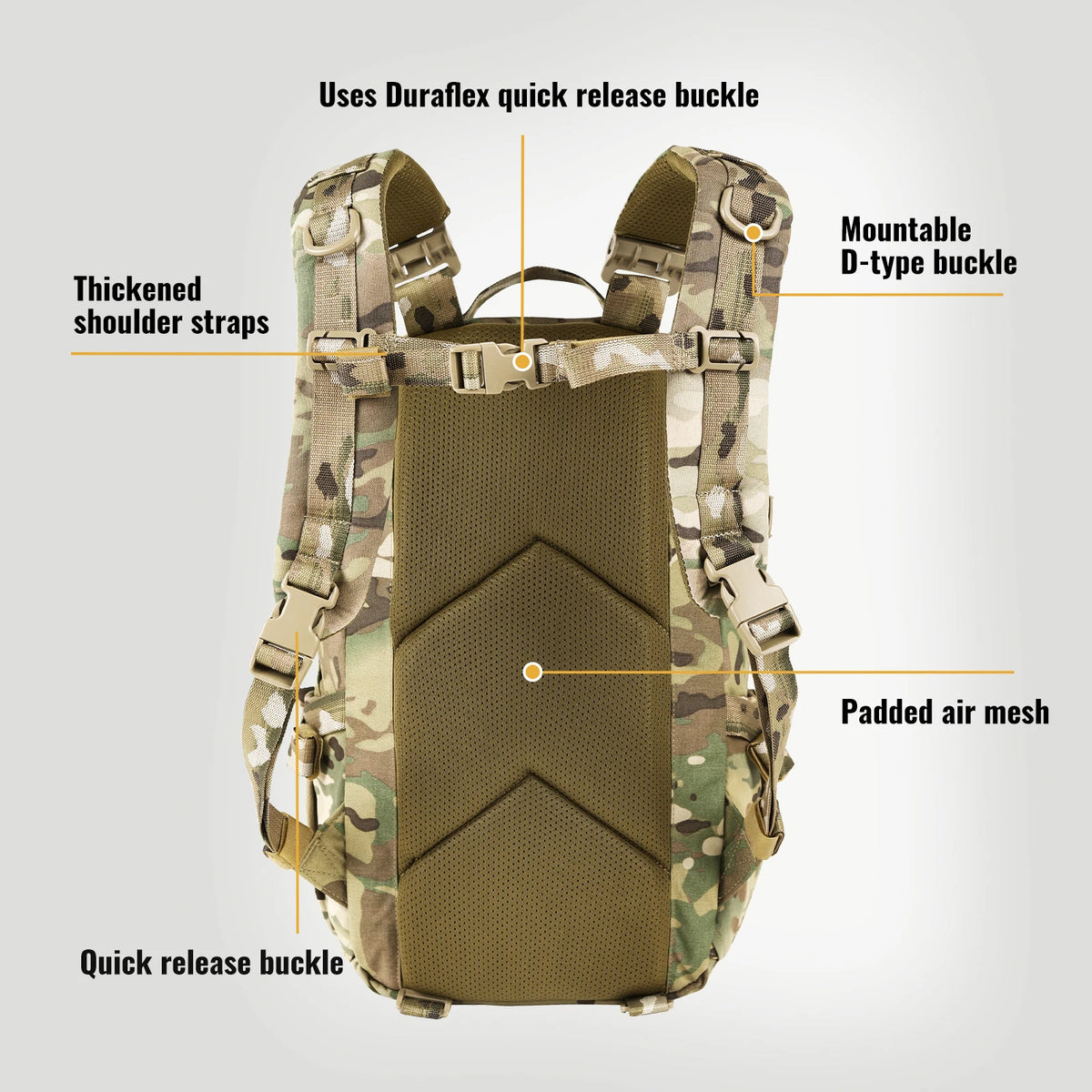 VOTAGOO New Roaring Cricket 20L Backpack Outdoor Leisure Commuter Functional Mountaineering Waterproof Camouflage Tactics