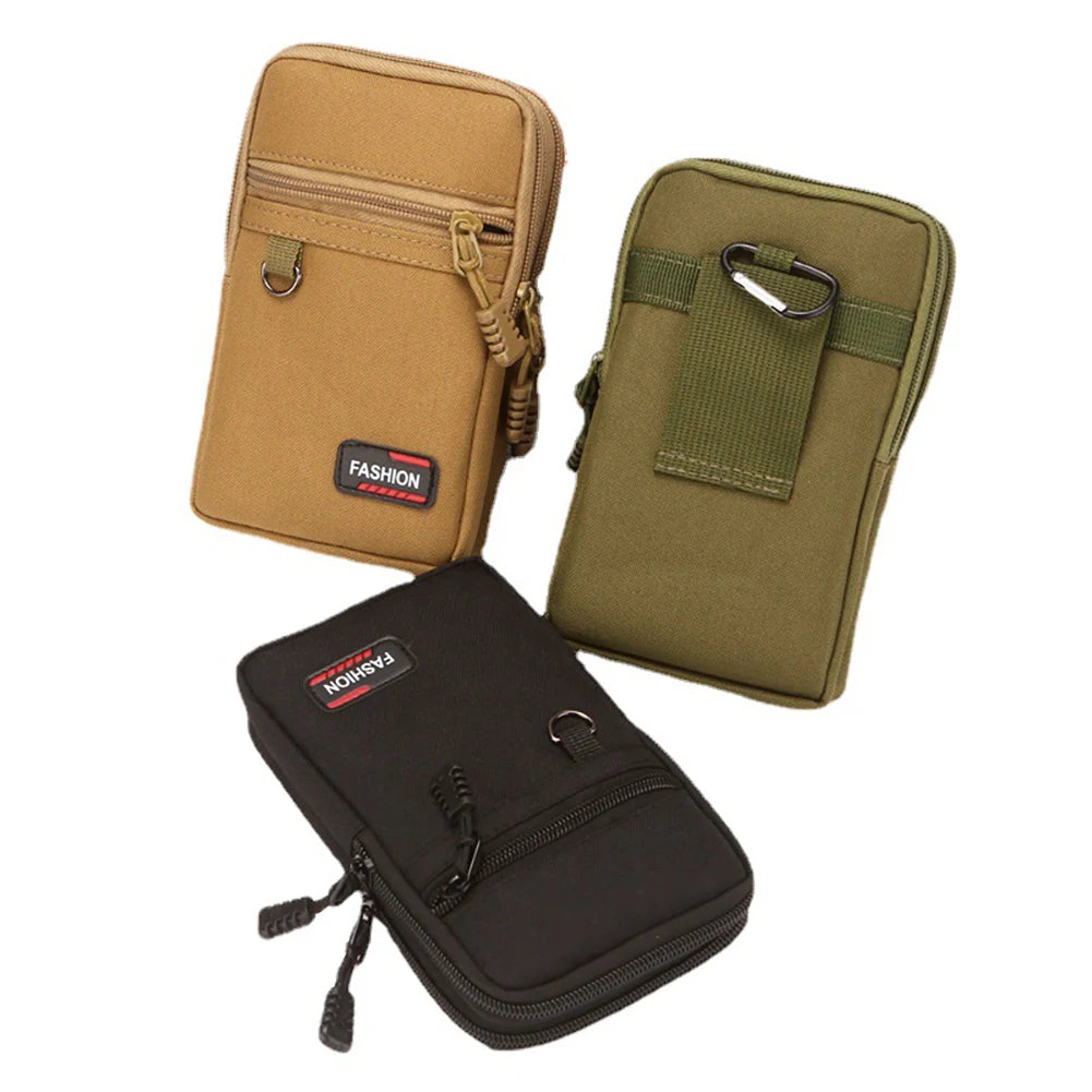 Lightweight 7 Inch Phone Pouch Belt Waist Bag Portable Coin Phone Organizer Bag Nylon Wear-resistant for Outdoor Camping Hunting