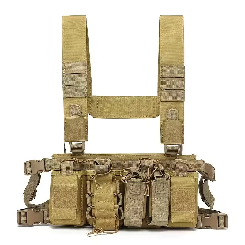 D3 Tactical Chest Rig Airsoft Paintball Hunting Sport Vest with Molle Open-Top Magazine Pouch