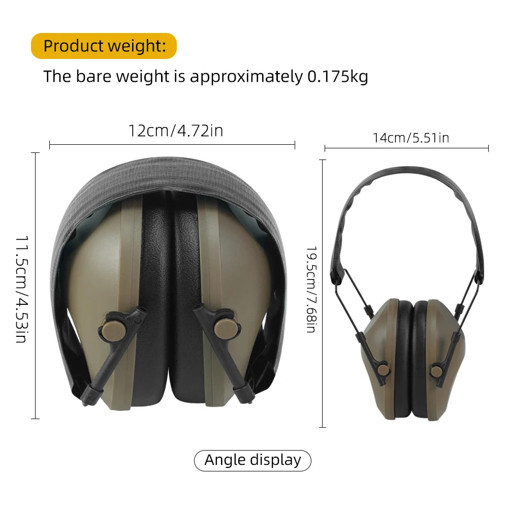 BOOIU Tactical Earmuffs Shooting Protection Hearing Earmuffs Adjustable Size Sleep Safety Noise-Proof Soundproof Headphones