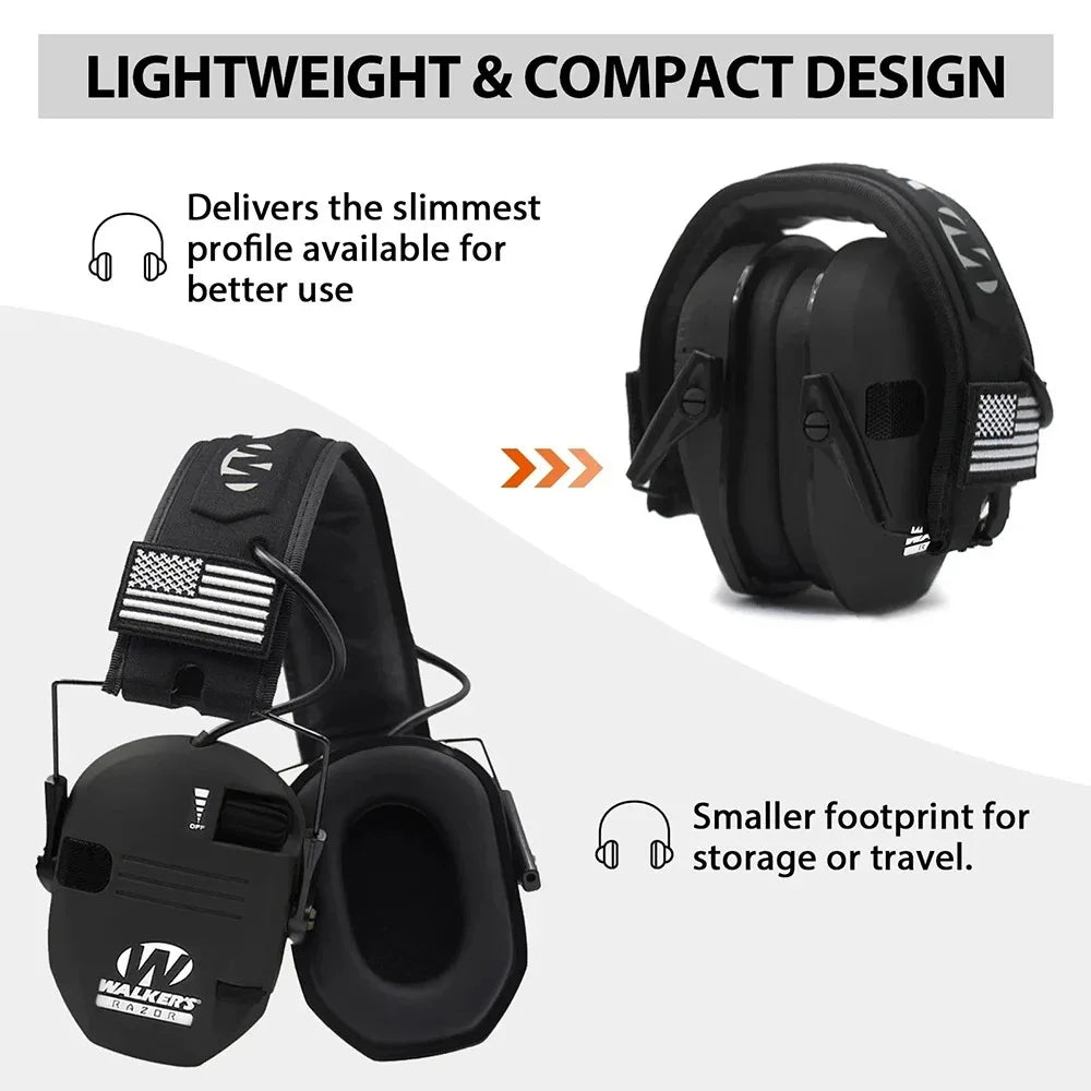Tactical Electronic Shooting Hearing Protection Headset Earmuff Anti-noise Headphone Sound Amplification Foldable