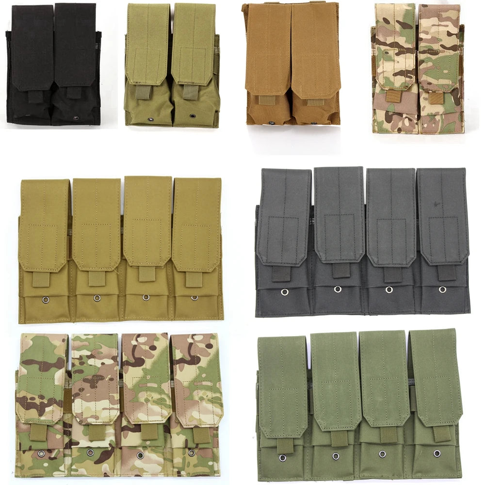 Tactical Four Magazine Pouch Single Double Triple Magazine Bag for M6 AR M4 AR15 Rifle Pistol Mag Pouch Molle Hunting Bag