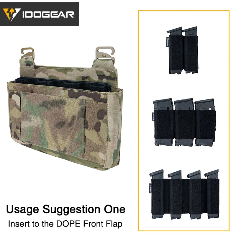 IDOGEAR Tactical Double Magazine Pouch for 9mm Mag DOPE Insert Mag Holder 35113