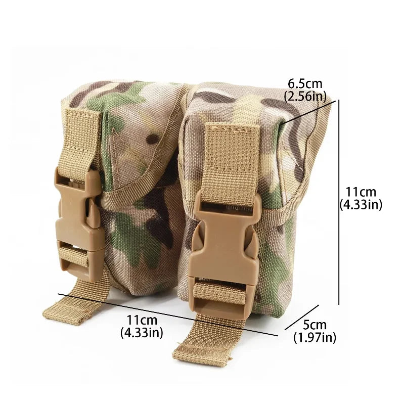Tactical Pouch Double Frag Grenade Pack Molle EDC Tool Bag Accessory Pouch Shooting Hunting Airsoft Equipment Military Gear