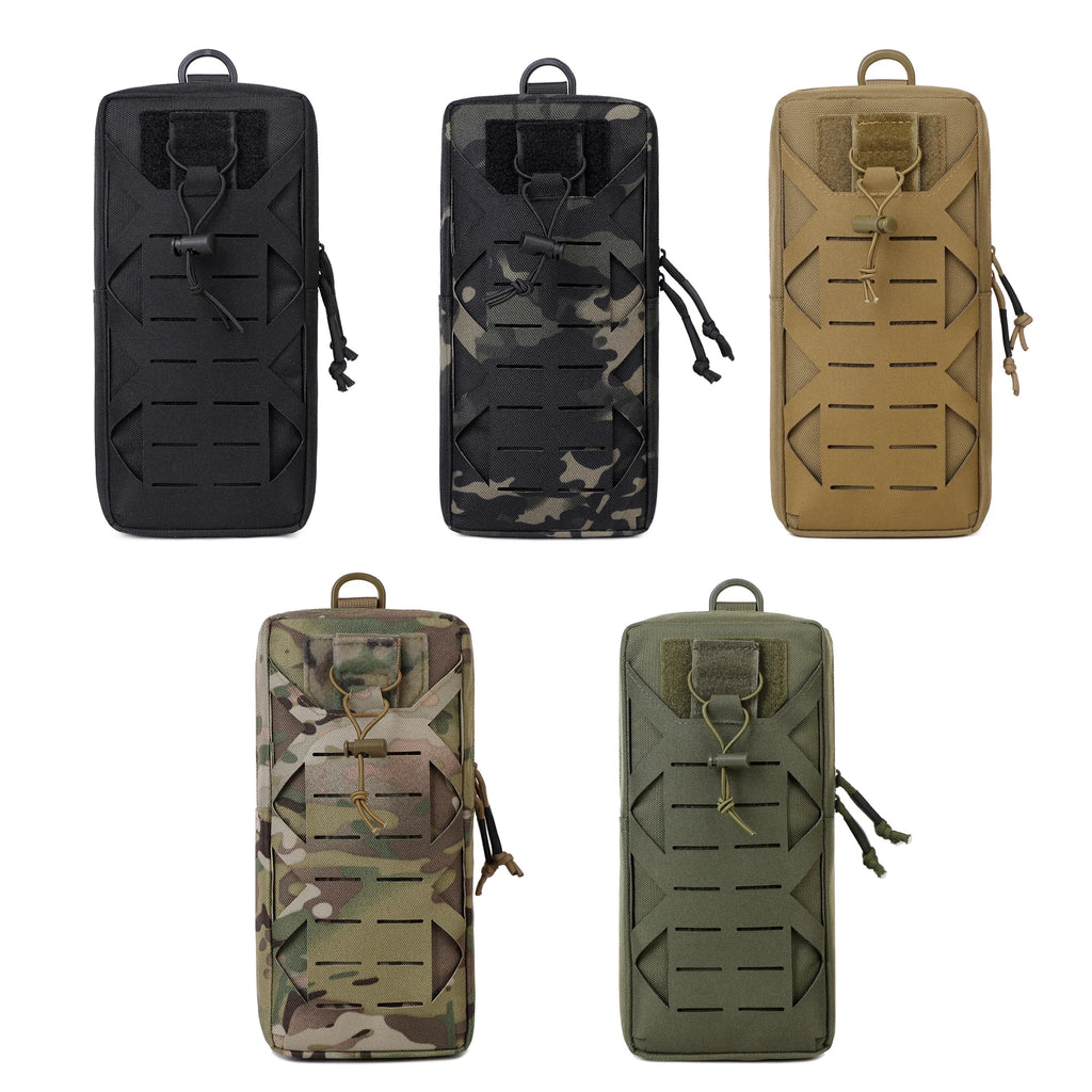 Portable Tactic EDC Pouch with Drainage Hole Molle Utility Tool Pouches Outdoor Survival Tool Storage Bag Emergency Accessory