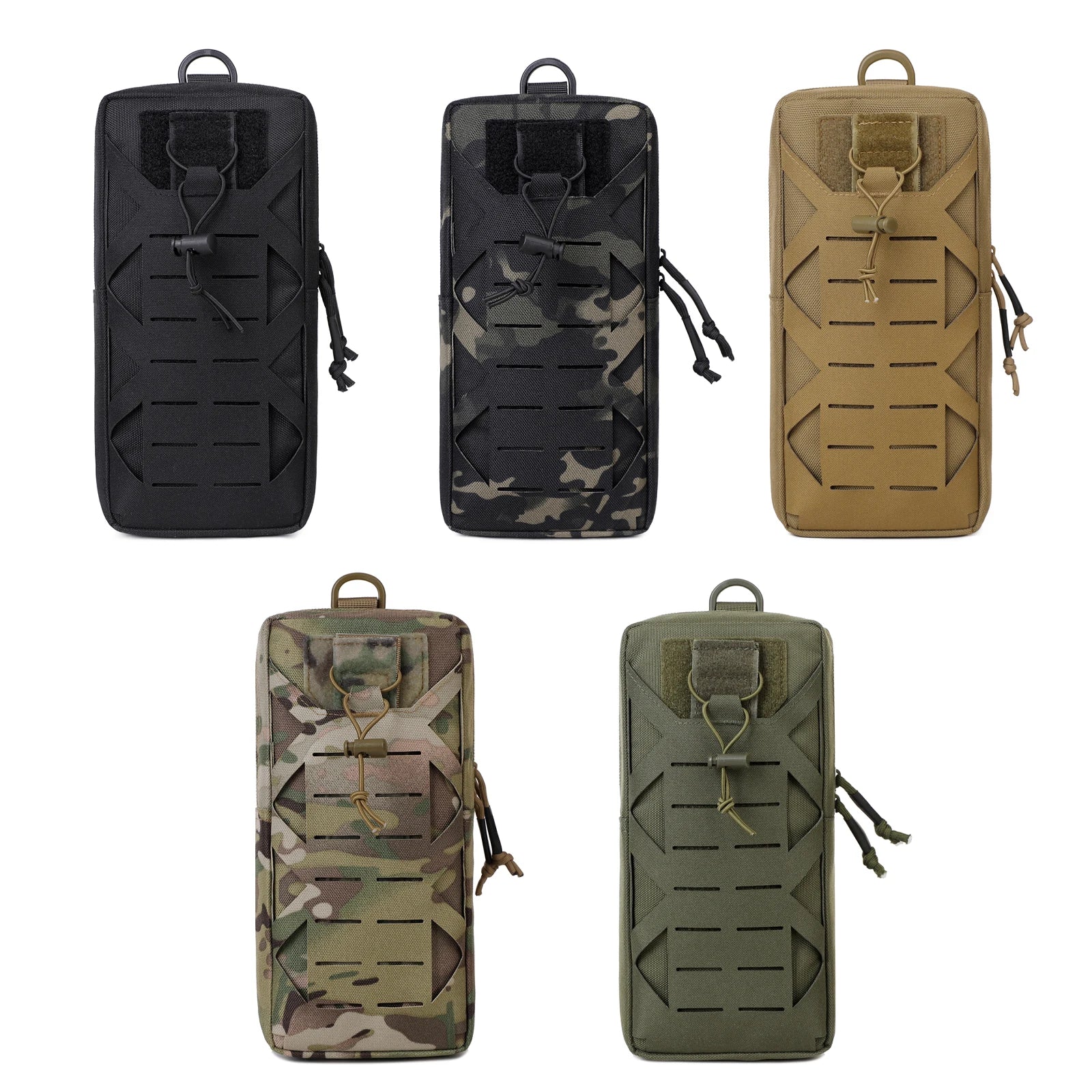 Portable Tactic EDC Pouch with Drainage Hole Molle Utility Tool Pouches Outdoor Survival Tool Storage Bag Emergency Accessory