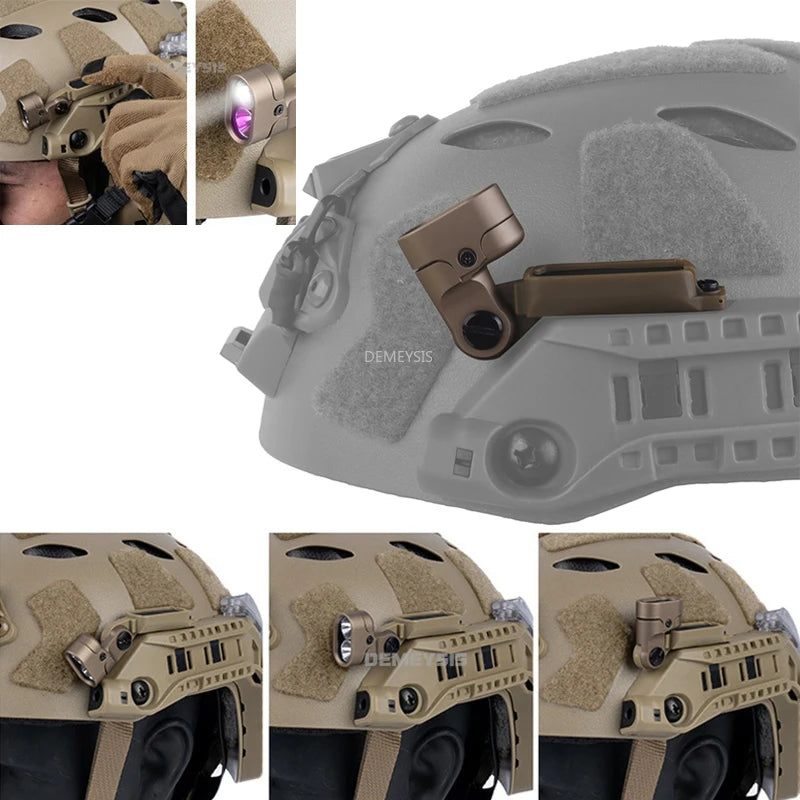Tactical Helmet Modular Integrated ARC Rail Light for Modular ARC Rail 2 Mode IR/White LED Flashlight Fast Helmet Accessories