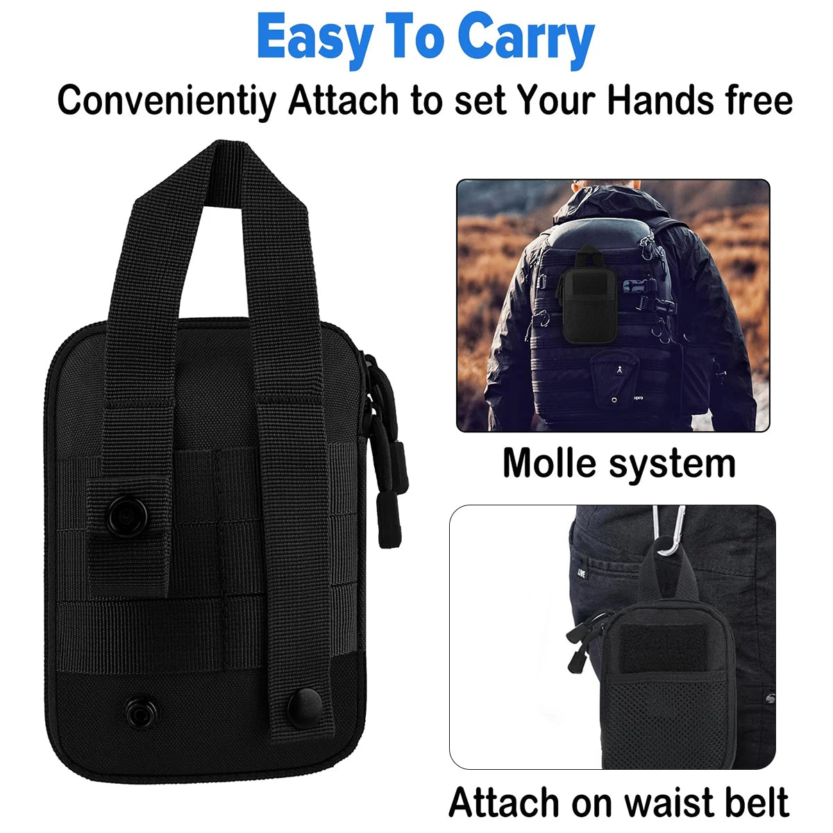 Tactical Molle EDC Pouch - Compact Utility Tool Organizer, Mini Medical Waist Pack & Phone Case Holder for Camping, Hunting
