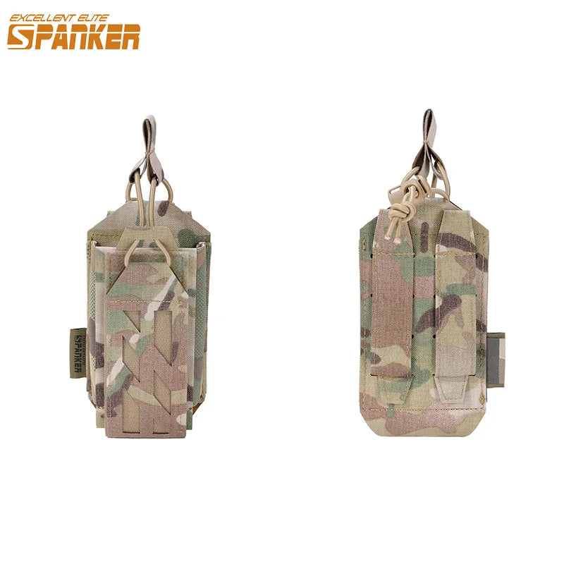 500D Nylon Tactical Molle Walkie Talkie Holder Bag Open-Top Radio Pouch Sports Pendant Hunting Magazine Mag Pouch
