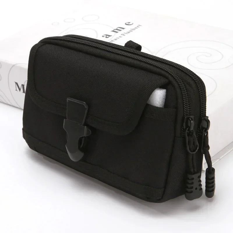 Camo Molle Pouch Tactical Belt Waist Pack Outdoor Wallet Purse Packet Utility EDC Bag for 6.5'' Phone Hunting Bag