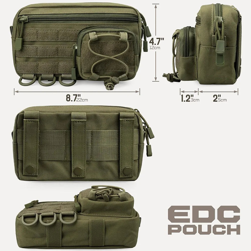 Tactical Molle Storage Bag Outdoor Sports Mobile Phone Pouch Men Belt Fanny Pack Belt Zipper Utility Waist Bag EDC Tool Pouch
