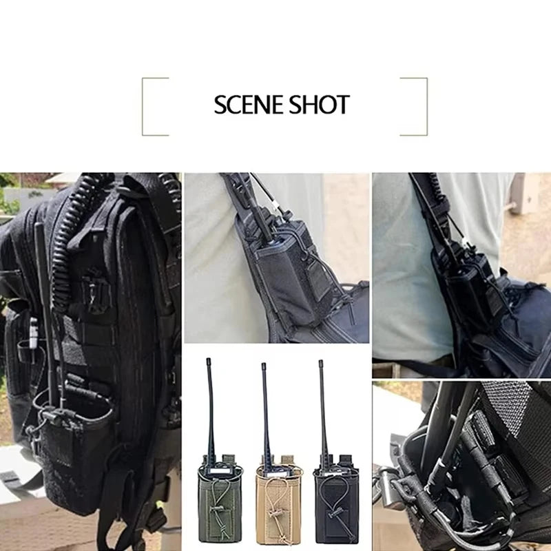 NEW HOT Tactical Molle Radio Holder - Heavy Duty Pouch Case | Holster for Two-Way Walkie Talkies Hunting ﻿