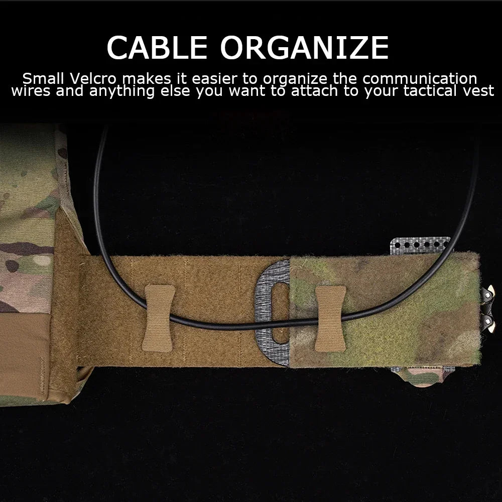 8 PCS Tactical Cable Harness for Helmet Headset Walkie Talkie Power Line Cable Hook Loop Sticker Storage Organizer Holder