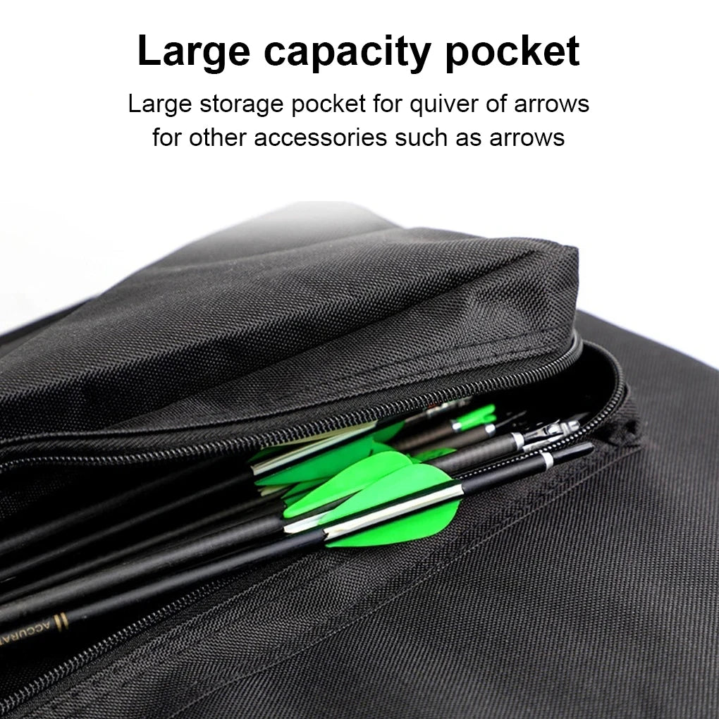 95CM/100CM/115CM  Soft Padded Compound Bow Case Backpack Arrow Quiver Pocket