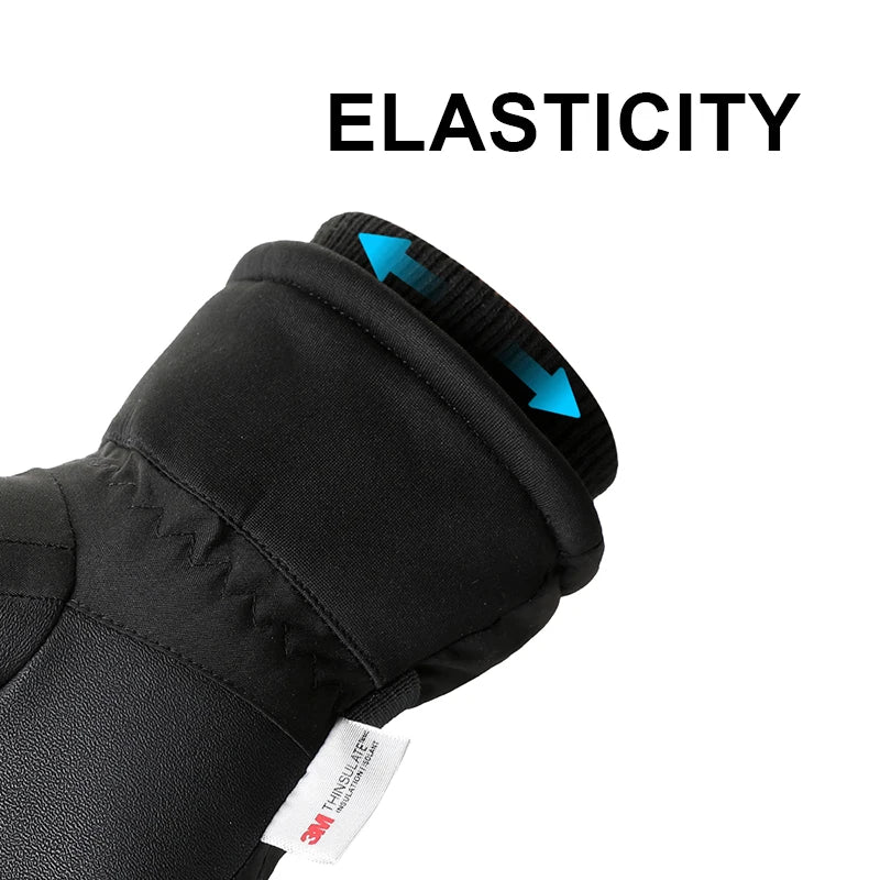 CHRLCK Men's Thermal Waterproof Cycling Gloves Women Non-Slip Windproof Bicycle Gloves Winter Skiing Riding Hiking Gloves