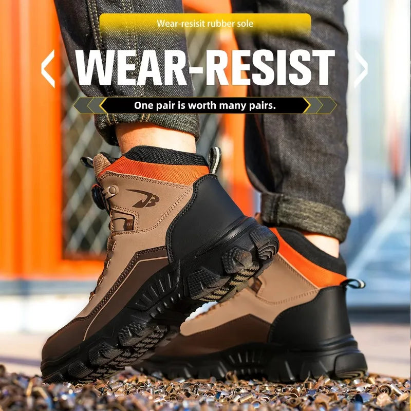 New Fashion 2025 Men Work Safety Boots Sneakers Lightweight Comfortable Anti Slip Wear-resistant Labor Shoes Male Footwear