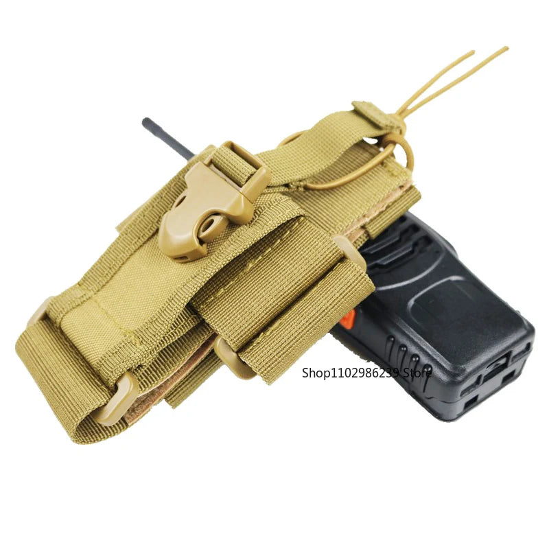Molle Tactical Radio Pouch Adjustable Walkie Talkie Holder Hunting Interphone Hanging Bag Outdoor Sport Water Bottle Holder