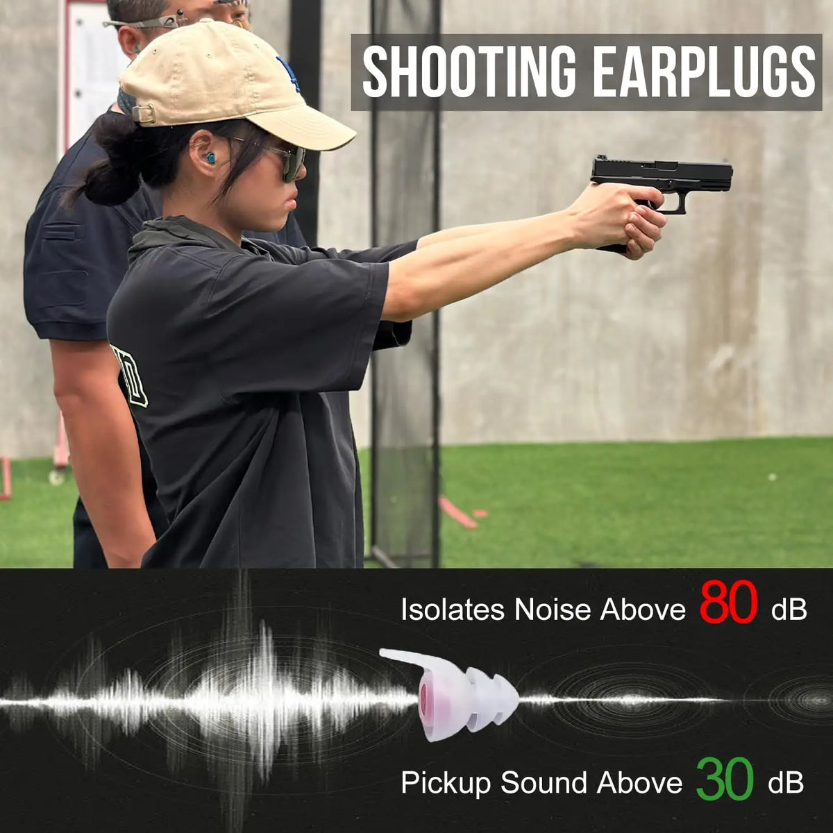 Shooting Earplugs for Pickup Sound,30dB NRR Hearing Protection-Silicone&Reusable Ear Plugs for Outdoor Shooting Range&Hunting
