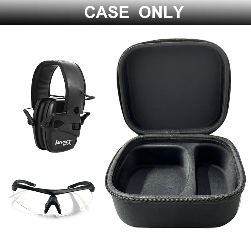 Hard Storage Travel Case for Electronic Shooting Earmuffs Compatible Impact Hearing Protection Shooter Safety Eyewear Glasses