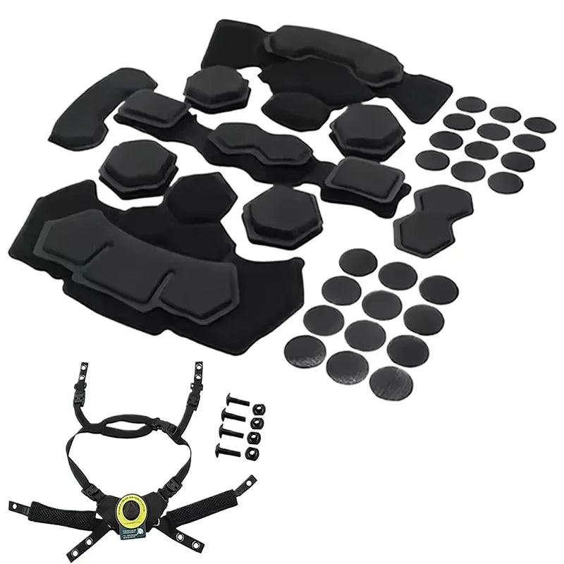 Tactical Helmet with Shock Absorbing Suspension Liner Waterproof Sponge Padding Compatible with Wendy 4th Generation FAST CS