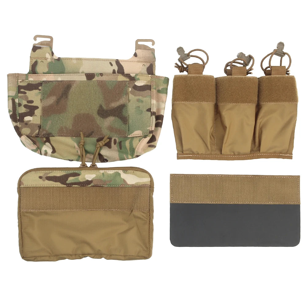 G-hook Front DOPE Flap Double Stack Abdominal Fanny Triple Magazine Insert Kangroo Pouch for FCPC FCSK Plate Carrier Vest