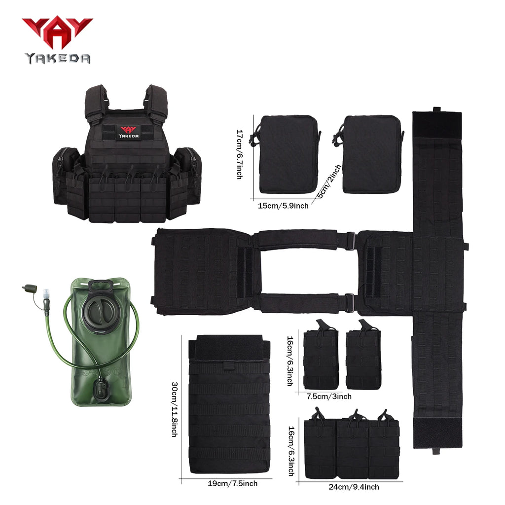 YAKEDAMOLLE Modular Hunting Tank Top, Comes with 2L Soft Water Bag, Adjustable Shoulder Strap with Multiple Device Bags
