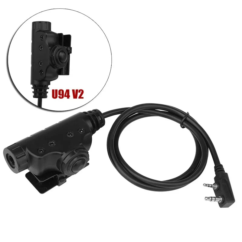 Tactical U94 V2 Model PTT Cable Plug Militar Hunting Headset Adapter PTT for Walkie Talkie Motorola Kenwood BAOFENG Radio