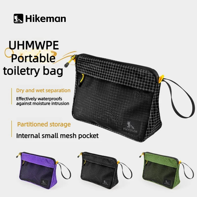 Ultralight Dyneema Toiletry Bag Portable Waterproof Wash Bag Outdoor Camping Travel Cosmetic Storage Pouch with Hand Strap