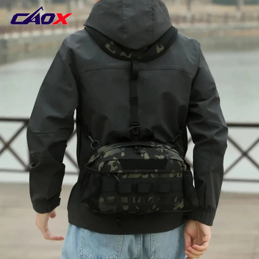 Men's Hiking Vest Backpack Fishing Tactical Chest Bag Utility  Sports Molle Waist Bags Large Outdoor Hunting Fanny Pack Camping