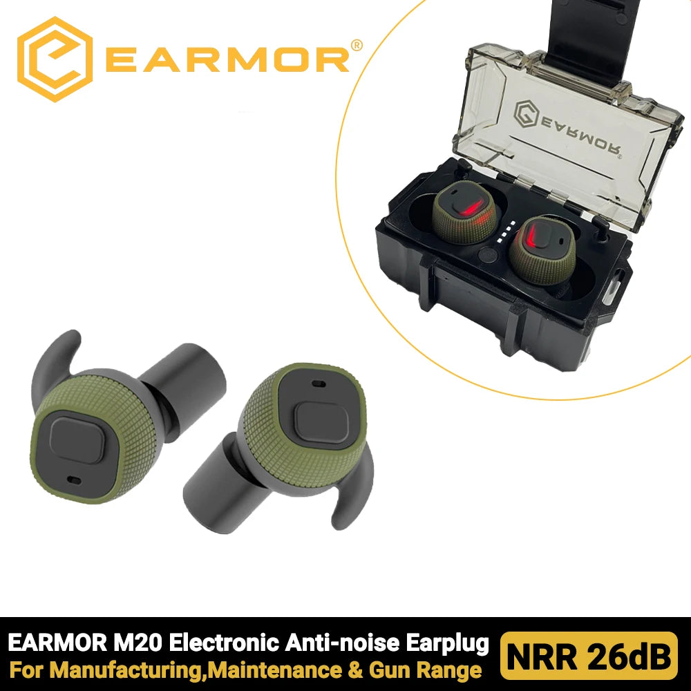 EARMOR Electronic Earplugs M20 Tactical Earplugs Active Shooter Earmuffs Electronic Hearing Protectors Tactical Accessories
