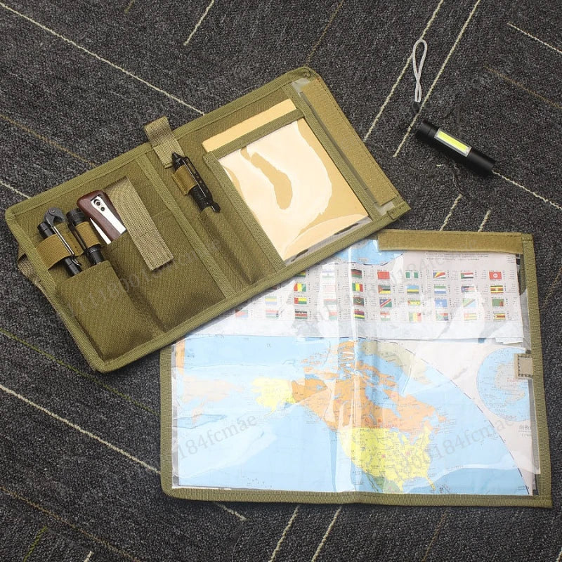 Tactical Map Storage Bag Map Holder Case Foldable Sundries Pouch EDC Utility Tool Bag Outdoor Hiking Camping Hunting Accessories