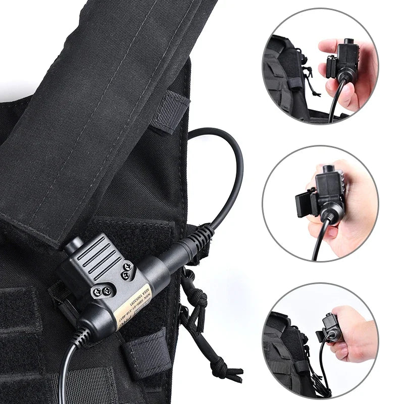 NEW Civil Version U94 Tactical PTT for Wadsn Headset COMTA Earmor Copy Headphone Outdoor Hunting PTT Fit Baofeng Kenwood Plug