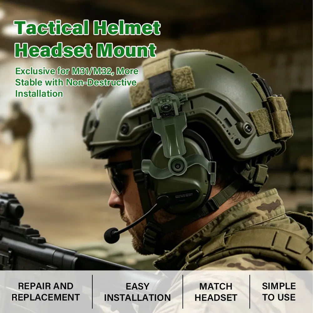 Tactical Headset Holder Fast Helmet Rail Mount Adapter Multi-Angle Rotation Pickup Headphone Bracket OPS CORE ARC/Wendy