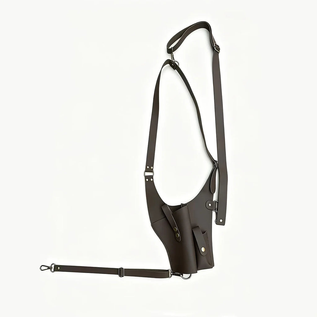 Retro Underarm Gun Holster, Punk Western Adjustable PU Leather  Shoulder Bag for Cosplay, Halloween & Outdoor