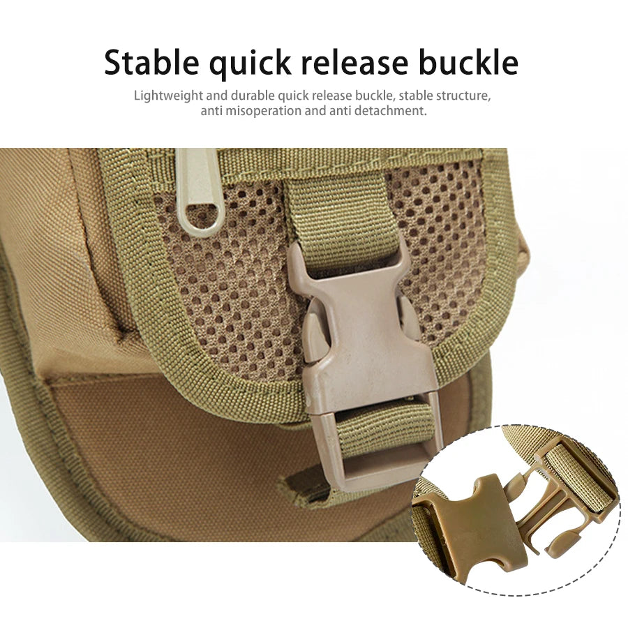 Multi functional thigh bag waist pack, multi pocket design, casual sports bag, suitable for cycling, hiking, and traveling
