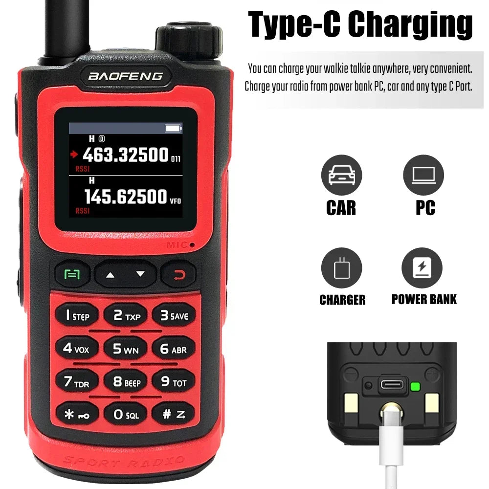 2PCS Baofeng 10W 50KM Walkie Talkie 4-Bands Long Range Hunting Ham Radios Copy Frequency 999CH NOAA Two-Way Radio UV-G30 Pro V1